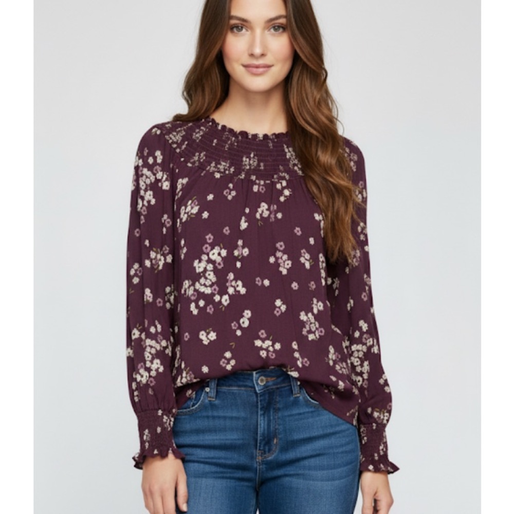 Sonoma Purple Floral Blouse
